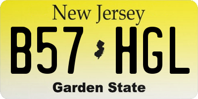 NJ license plate B57HGL