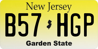 NJ license plate B57HGP