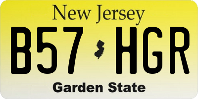 NJ license plate B57HGR