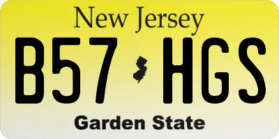 NJ license plate B57HGS