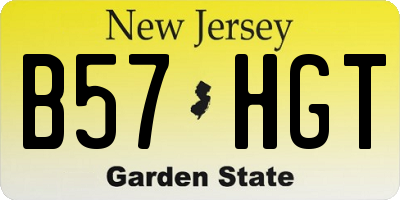NJ license plate B57HGT