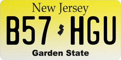 NJ license plate B57HGU
