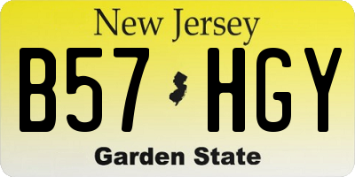 NJ license plate B57HGY