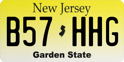 NJ license plate B57HHG