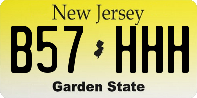 NJ license plate B57HHH