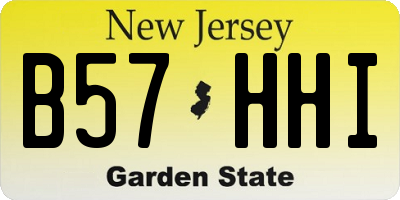 NJ license plate B57HHI