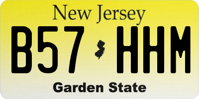 NJ license plate B57HHM