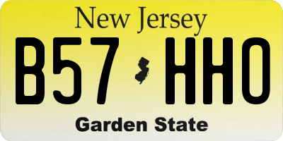NJ license plate B57HHO