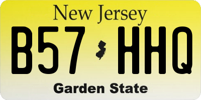 NJ license plate B57HHQ