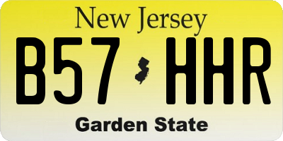 NJ license plate B57HHR