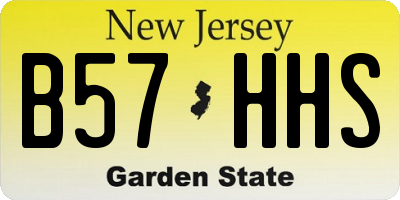 NJ license plate B57HHS