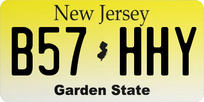 NJ license plate B57HHY