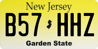 NJ license plate B57HHZ