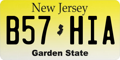 NJ license plate B57HIA