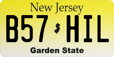 NJ license plate B57HIL