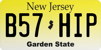 NJ license plate B57HIP