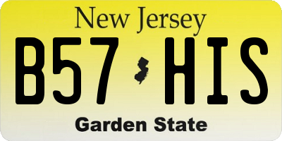 NJ license plate B57HIS