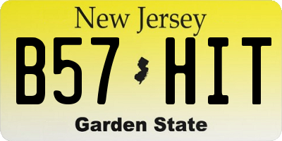 NJ license plate B57HIT