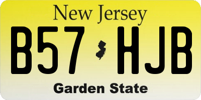 NJ license plate B57HJB