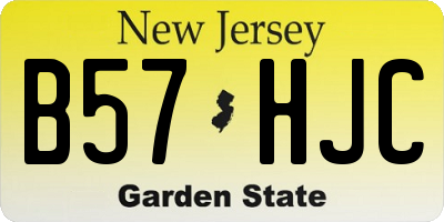 NJ license plate B57HJC