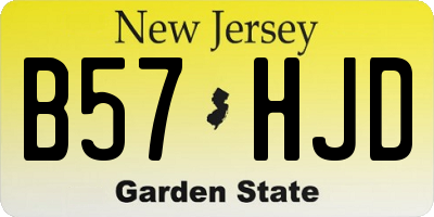 NJ license plate B57HJD