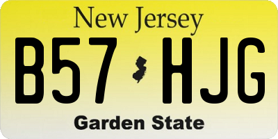 NJ license plate B57HJG