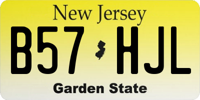 NJ license plate B57HJL