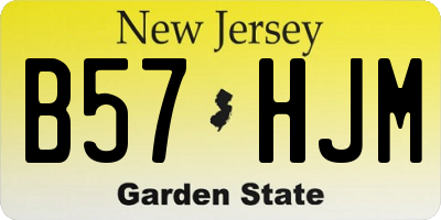 NJ license plate B57HJM