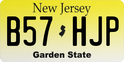 NJ license plate B57HJP