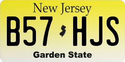 NJ license plate B57HJS