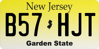 NJ license plate B57HJT