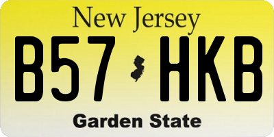 NJ license plate B57HKB