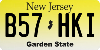 NJ license plate B57HKI