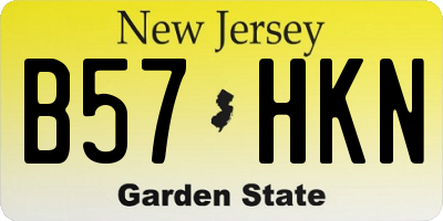 NJ license plate B57HKN