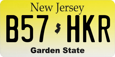NJ license plate B57HKR