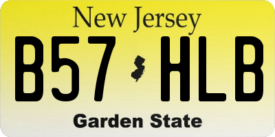 NJ license plate B57HLB