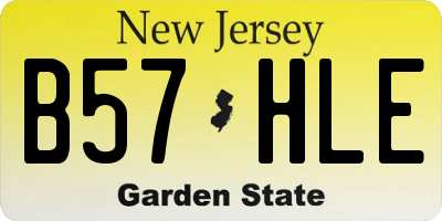 NJ license plate B57HLE