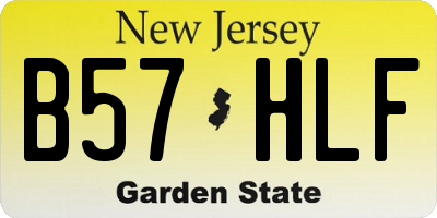 NJ license plate B57HLF