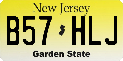NJ license plate B57HLJ