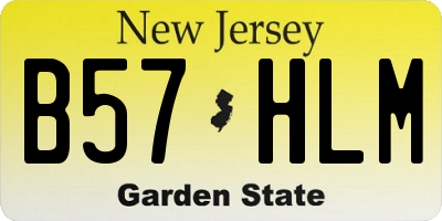 NJ license plate B57HLM