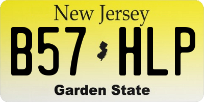 NJ license plate B57HLP