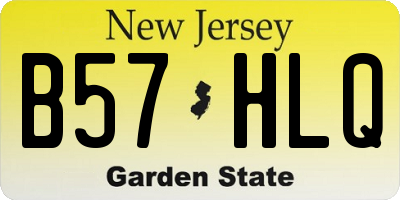 NJ license plate B57HLQ