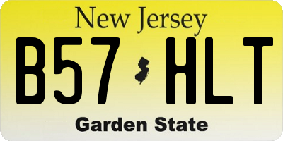 NJ license plate B57HLT