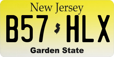 NJ license plate B57HLX