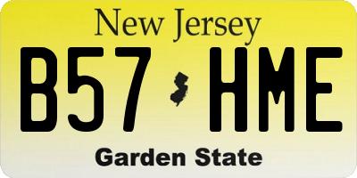 NJ license plate B57HME