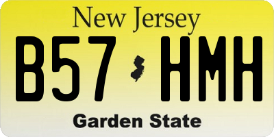 NJ license plate B57HMH