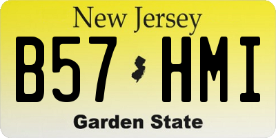 NJ license plate B57HMI