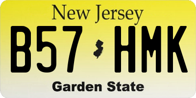 NJ license plate B57HMK