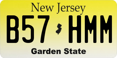 NJ license plate B57HMM