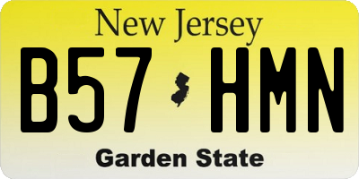 NJ license plate B57HMN